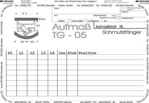 Aufmassblatt für Schmutzfänger Armaturendämmung